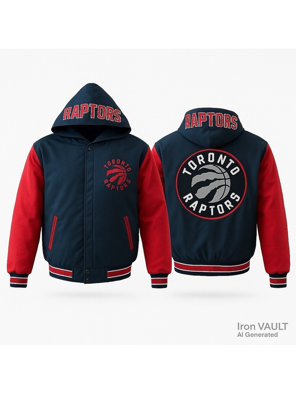 Toronto Raptors Reversible Hooded Jacket Black Red Medium NBA